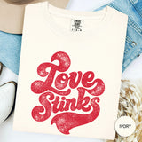Love Stinks Graphic Tee | Funny Anti Valentine Shirt | Comfort Colors 1717 Unisex T-Shirt