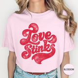 Love Stinks Graphic Tee | Funny Anti Valentine Shirt | Comfort Colors 1717 Unisex T-Shirt