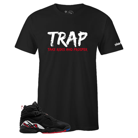 Air Jordan 8 Retro Playoffs Inspired Crew Neck TRAP T-shirt