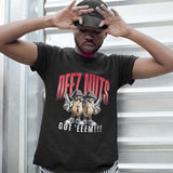 Black Crew Neck 'Deez Nuts' Funny Graphic T-shirt