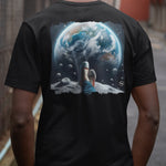 Black Crew Neck 'Moon Watcher' T-shirt