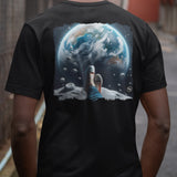 Black Crew Neck 'Moon Watcher' T-shirt