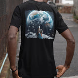 Black Crew Neck 'Moon Watcher' T-shirt
