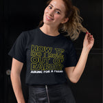 Black Crew Neck 'Move Out Of Earth' Funny Graphic T-shirt
