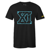 Black Crew Neck Gamma Blue 11 XI Sneaker-Inspired Graphic T-Shirt