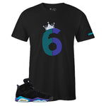 Air Jordan 6 Retro Aqua Inspired Crew Neck Royale Six T-shirt