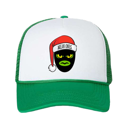 Mean Ones' Holiday Trucker Hat - White/Green - Limited Edition
