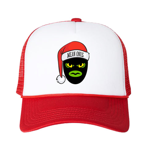 Mean Ones' Holiday Trucker Hat - White/Red - Limited Edition