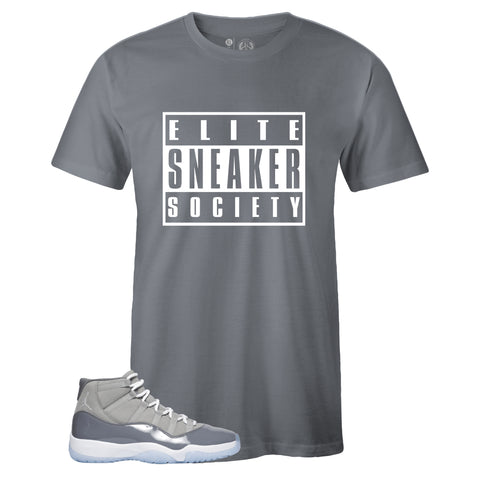 Grey Crew Neck ELITE SNEAKER SOCIETY T-shirt to Match Cool Grey 11s 2021