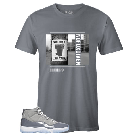 Grey Crew Neck NOFUXGIVEN T-shirt to Match Cool Grey 11s 2021