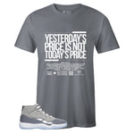 Grey Crew Neck TODAY'S PRICE T-shirt to Match Cool Grey 11s 2021