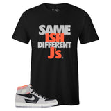 Black Crew Neck SAME ISH DIFFERENT J's T-shirt To Match Air Jordan Retro 1 High OG Hyper Crimson