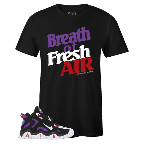 Black Crew Neck BREATH OF FRESH AIR T-shirt To Match Nike Air Barrage Mid Raptors