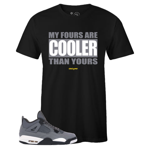 Black Crew Neck COOLER T-shirt To Match Air Jordan Retro 4 Cool Grey