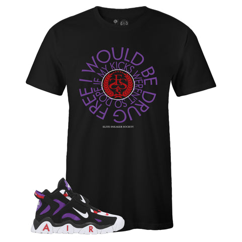 Black Crew Neck DRUG FREE Sneaker T-shirt To Match Nike Air Barrage Mid Raptors
