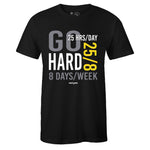 Black Crew Neck GO HARD T-shirt To Match Air Jordan Retro 4 Cool Grey