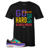 Black Crew Neck GO HARD T-shirt To Match Air Max 1 Windbreaker