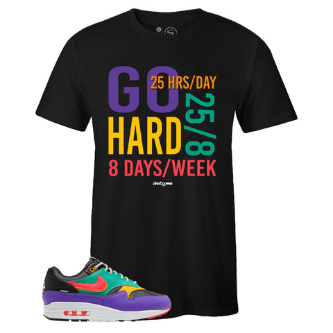 Black Crew Neck GO HARD T-shirt To Match Air Max 1 Windbreaker
