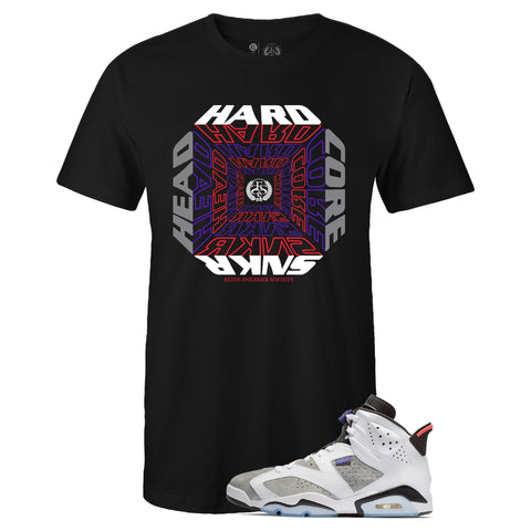 Black Crew Neck Hardcore Sneakerhead T-shirt To Match Air Jordan Retro 6 Flint