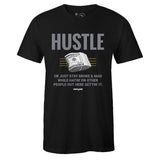 Black Crew Neck HUSTLE T-shirt To Match Air Jordan Retro 4 Cool Grey
