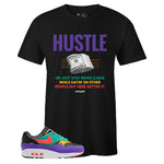 Black Crew Neck HUSTLE Sneaker T-shirt To Match Air Max 1 Windbreaker