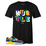 Black Crew Neck HUSTLE Sneaker T-shirt To Match Nike Air Max 90 Viotech 2.0