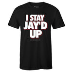 Black Crew Neck JAY'D UP Sneaker T-shirt To Match Air Jordan Retro 1 OG Gym Red