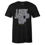 Black Crew Neck JAY'D UP T-shirt To Match Air Jordan Retro 4 Cool Grey