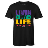 Black Crew Neck LIVIN' MY LIFE Sneaker T-shirt To Match Air Max 1 Windbreaker