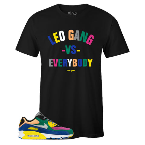 Black Crew Neck LEO GANG T-shirt To Match Nike Air Max 90 Viotech 2.0