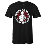Black Crew Neck ROCKIN KICKS Sneaker T-shirt To Match Air Jordan Retro 1 OG Gym Red