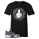 Black Crew Neck ROCKIN' KICKS T-shirt To Match Air Jordan Retro 4 Cool Grey