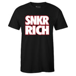 Black Crew Neck SNKR RICH T-shirt To Match Air Jordan Retro 1 OG Gym Red