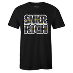 Black Crew Neck SNKR RICH T-shirt To Match Air Jordan Retro 4 Cool Grey