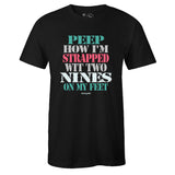 Men's Black Crew Neck STRAPPED T-shirt To Match Air Lebron 9 South Beach