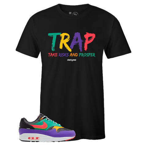 Black Crew Neck TRAP Sneaker T-shirt To Match Air Max 1 Windbreaker