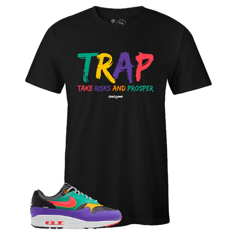Black Crew Neck TRAP Sneaker T-shirt To Match Air Max 1 Windbreaker