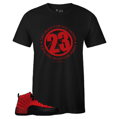 Black Crew Neck 23 T-shirt to Match Air Jordan Retro 12 Reverse Flu Game