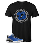 Black Crew Neck 23 T-shirt to Match Air Jordan Retro 3 Blue Cement