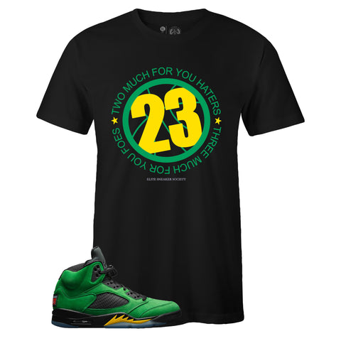 Black Crew Neck 23 T-shirt to Match Air Jordan Retro 5 Oregon Ducks