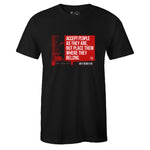 Black Crew Neck ACCEPTANCE T-shirt to Match Air Jordan Retro 5 Raging Bull