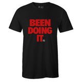 Black Crew Neck BEEN DOING IT T-shirt to Match Air Jordan Retro 5 Raging Bull