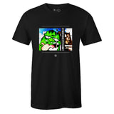 Black Crew Neck CODE WORD Graphic Novelty T-shirt