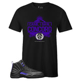 Black Crew Neck I CAME I SAW T-shirt to Match Air Jordan Retro 12 Dark Concord
