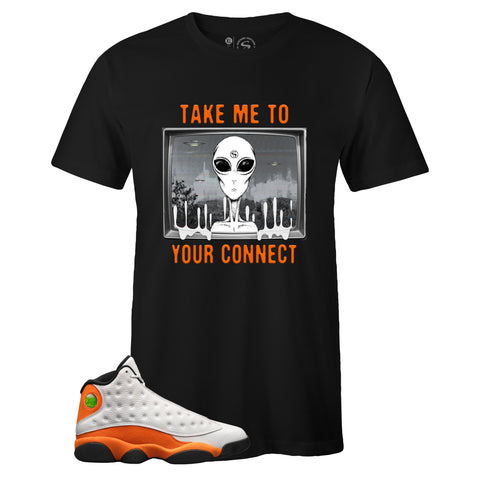 Black Crew Neck CONNECT T-shirt to Match Air Jordan Retro 13 Starfish