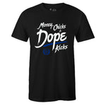 Black Crew Neck DOPE T-shirt to Match Air Jordan Retro 14 Hyper Royal