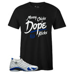 Black Crew Neck DOPE T-shirt to Match Air Jordan Retro 14 Hyper Royal