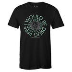Black Crew Neck DRUG FREE T-shirt To Match Air Jordan Retro 4 Green Glow