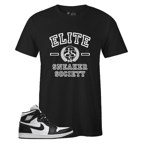 T-shirt to Match Air Jordan 1 Retro 85 Black-White - Elite Black Sneaker Tee