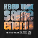 Black Crew Neck ENERGY Graphic Novelty T-shirt